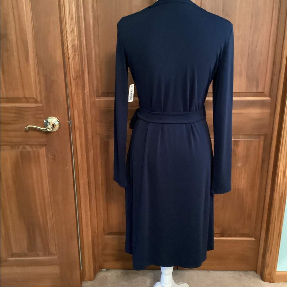 Amazon Essentials Navy Wrap Dress NWT - Picture 3 of 5